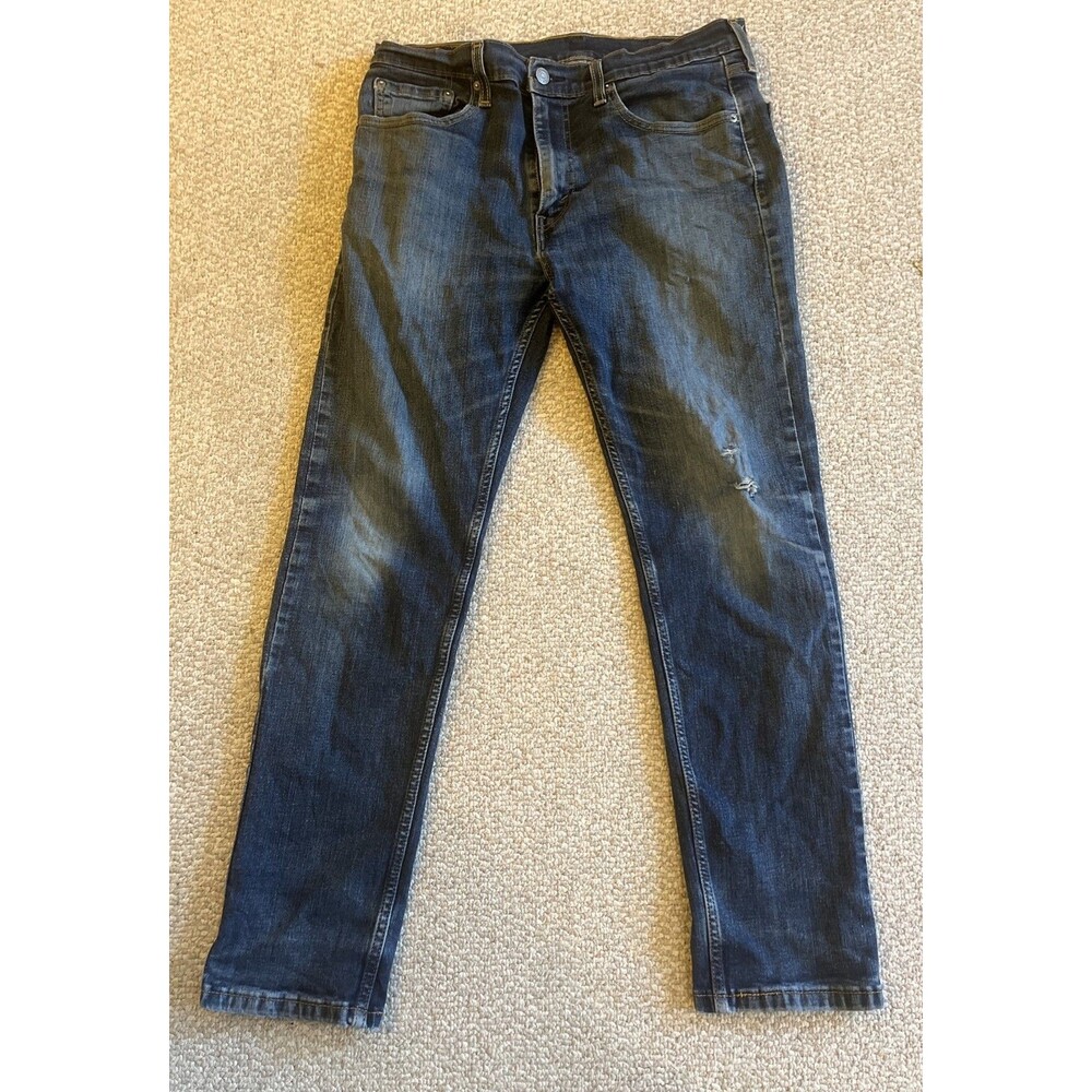 Levi's 502 Jeans Men 33x32 Blue Cotton Denim Straight Workwear Faded Ripped